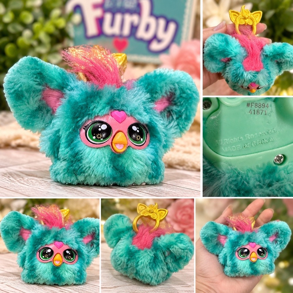Hasbro Furby Furblets Mello-Nee Teal Pink Mini Musical Plush Keychain F8894